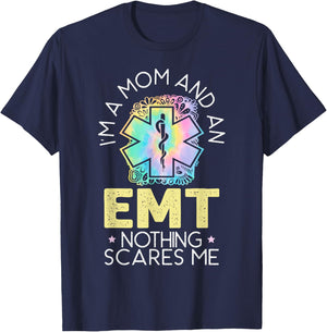 I'm A Mom And An EMT EMS Paramedic Health Care T-Shirt - T-Shirt | Navy