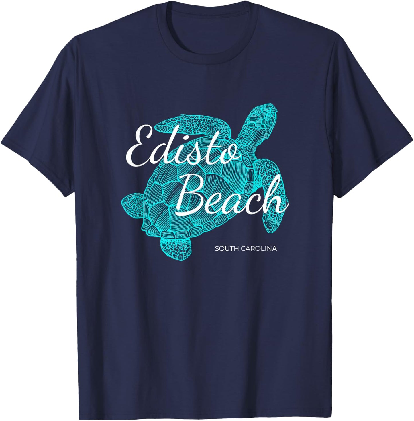 Edisto Beach South Carolina Vacation With A Turtle Graphic T-Shirt - T-Shirt | Navy