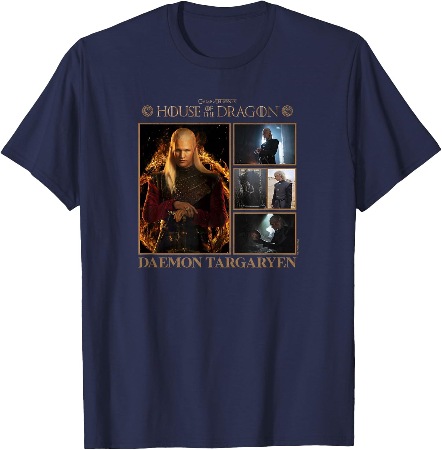 House of the Dragon Daemon Targaryen Photo Box Up Poster T-Shirt - T-Shirt | Navy