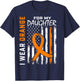 I Wear Orange For My Daughter Leukemia Awareness Flag Gifts T-Shirt - T-Shirt | Navy