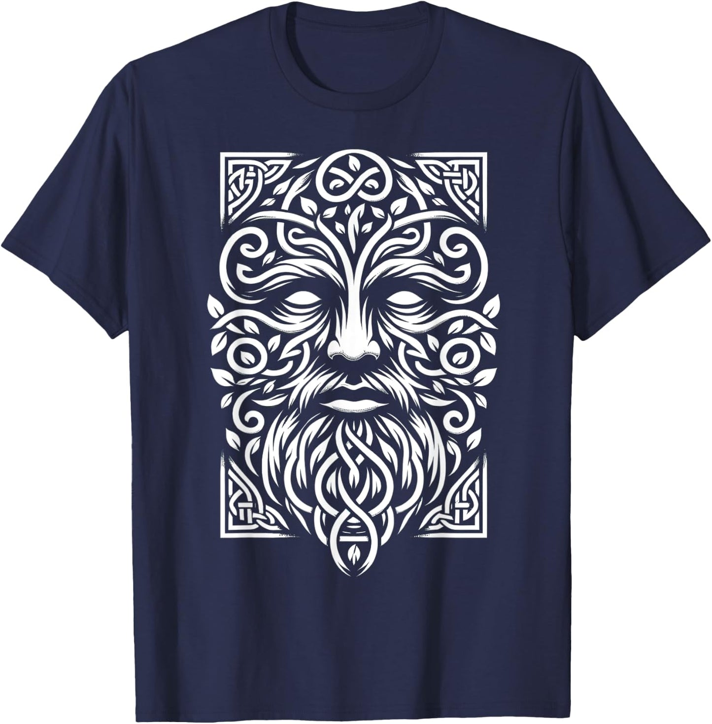 Jack Of The Woods Traditional Pagan Celtic Greenman T-Shirt - T-Shirt | Navy