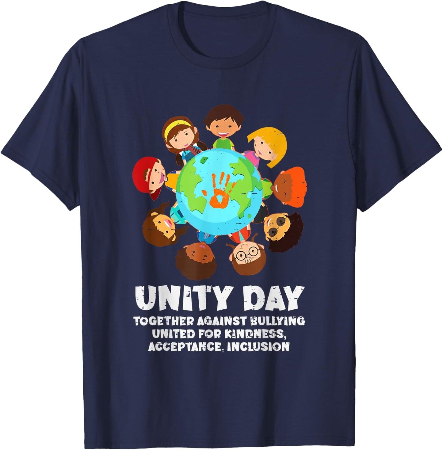 Together Against Bullying Orange Anti Bullying Unity Day Kid T-Shirt - T-Shirt | Navy
