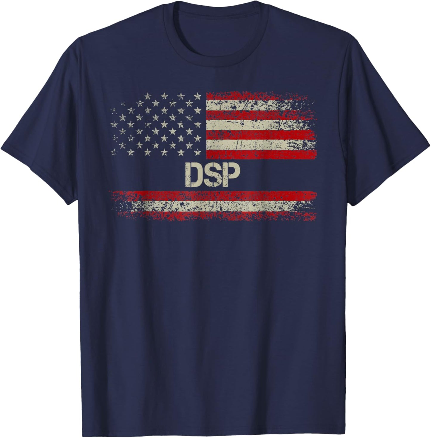 DSP - Vintage American Flag US Patriotic DSP Men T-Shirt - T-Shirt | Navy