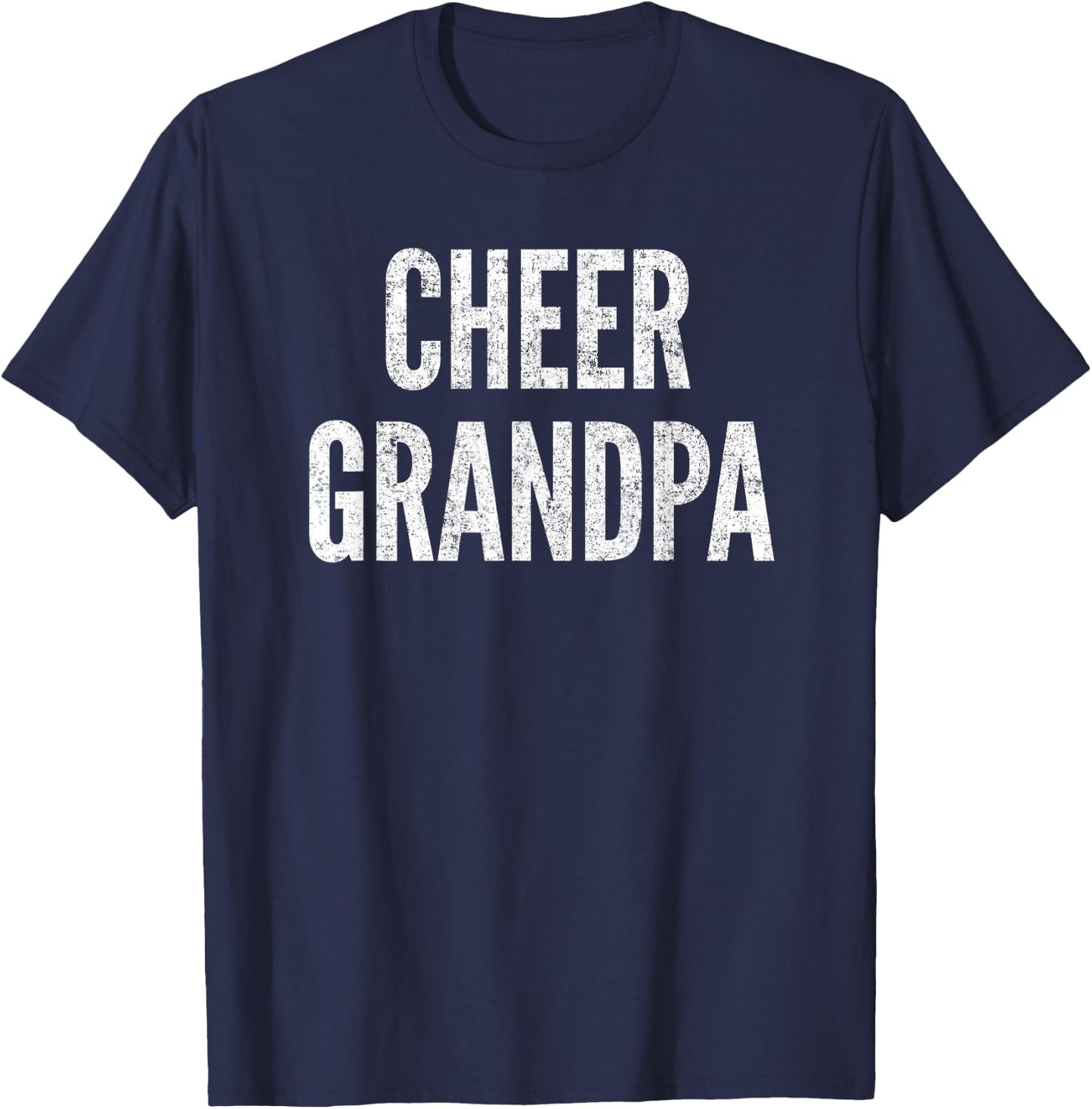 Cheer Grandpa Cheerleading Matching Grandparents Black T-Shirt - T-Shirt | Navy