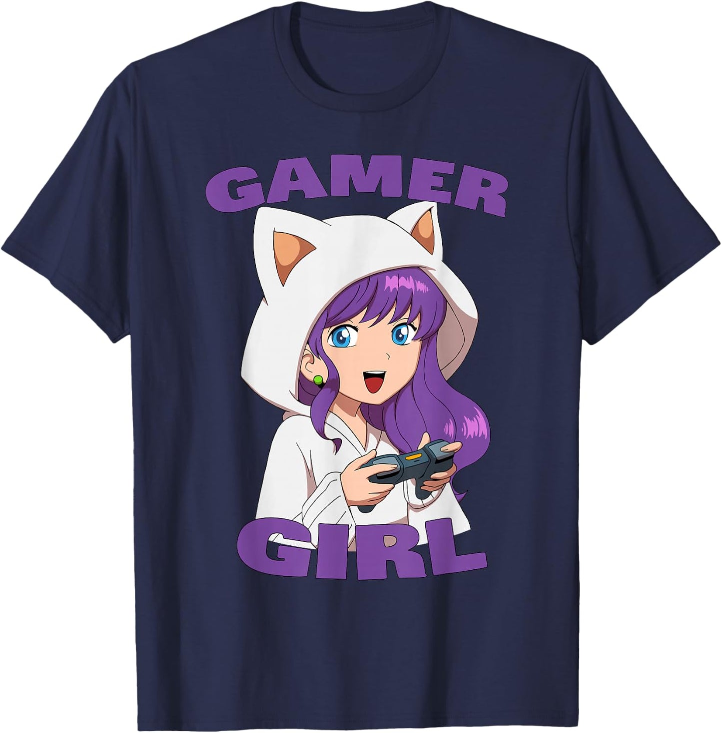 Pretees Gamer Girl Video Games Gaming T-Shirt - T-Shirt | Navy