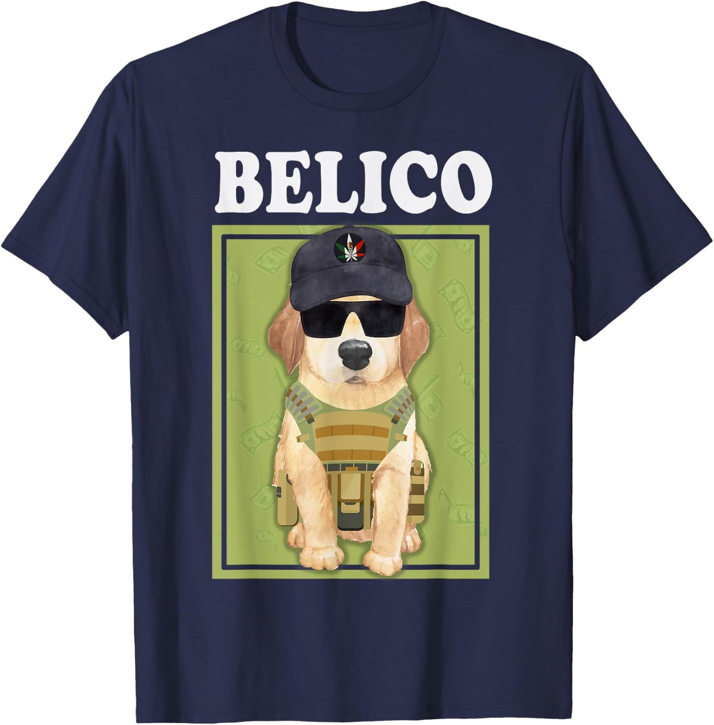 Perrito Belico Funny Mexican Corridos Belicos T-Shirt - T-Shirt | Navy