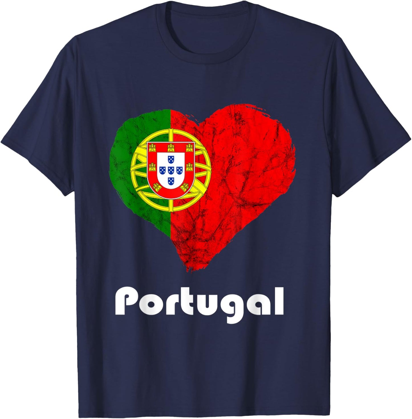 Portugal Flag Heart Portuguese Roots Portugal Portugal T-Shirt - T-Shirt | Navy