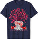 Elephant Lover Heart Tree Elephant Valentine's Day T-Shirt - T-Shirt | Navy