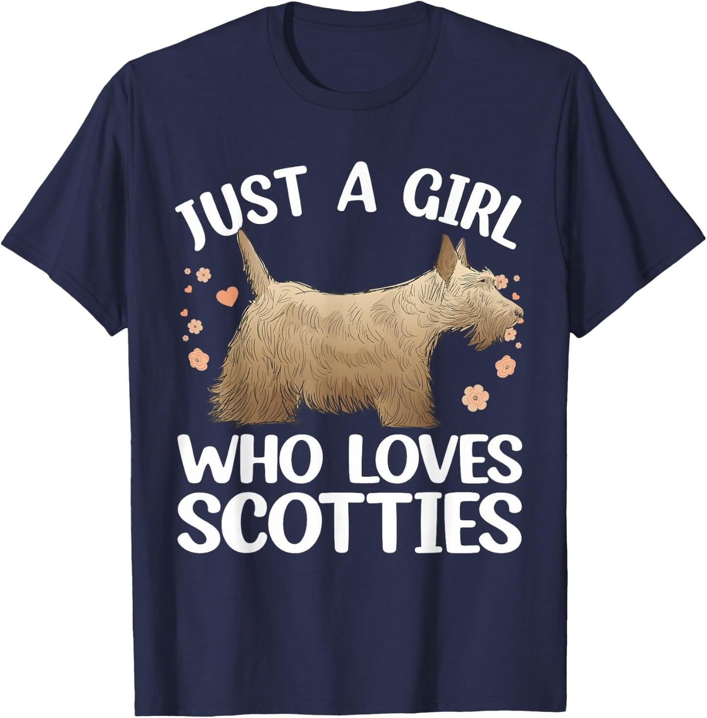 Funny Scottish Terrier Art For Girls Women Scottie Dog Lover T-Shirt - T-Shirt | Navy