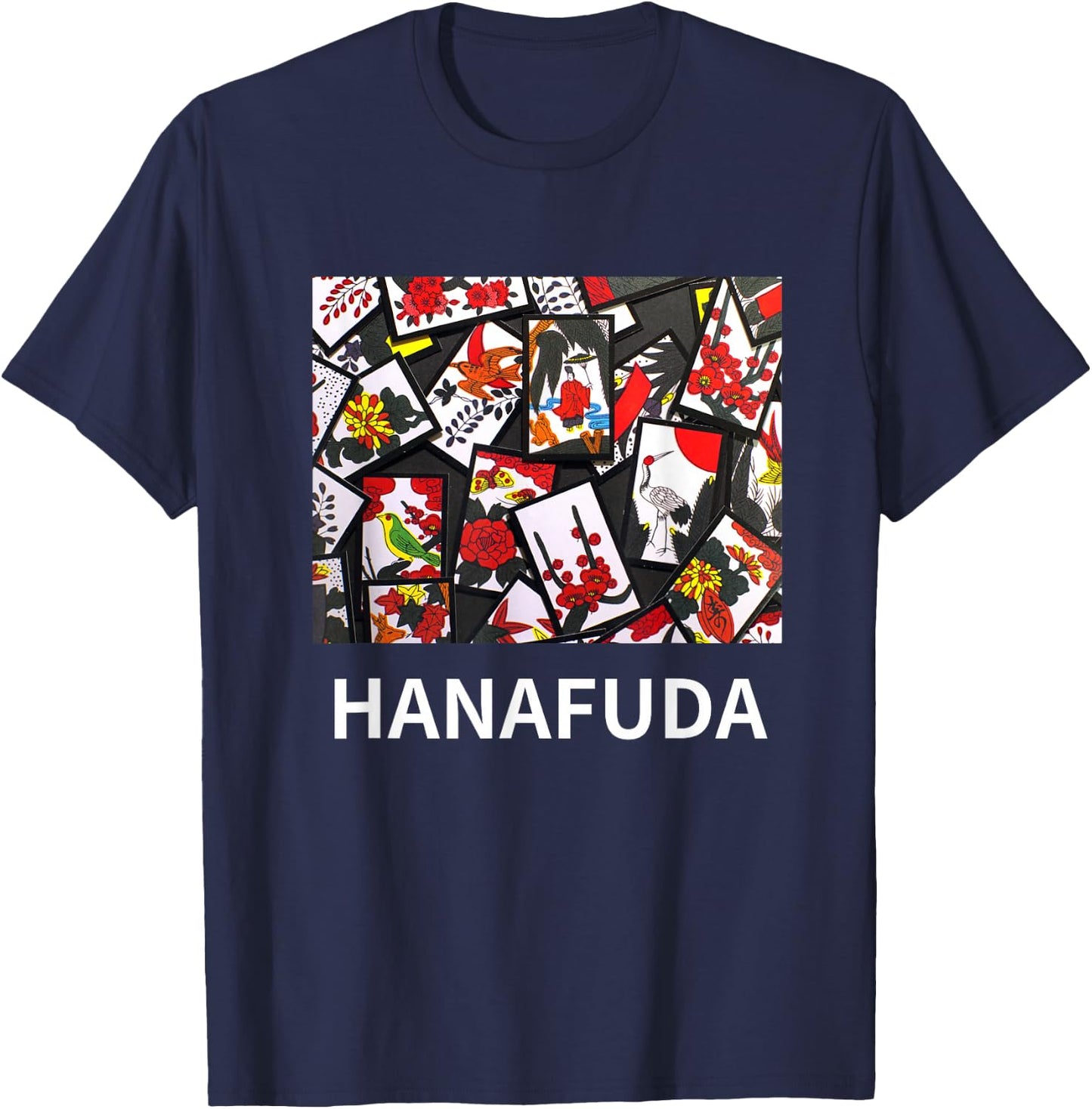 Hanafuda Japan Card Game T-Shirt - T-Shirt | Navy