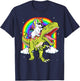 Rainbow Unicorn Riding T rex - Dinosaur Boys Girls Men Women T-Shirt - T-Shirt | Navy