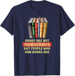 reading is for life, librarian life Anti Book Banning Black Cotton Polyester , -Adults, Small, Short Sleeve T-Shirt - T-Shirt | Navy