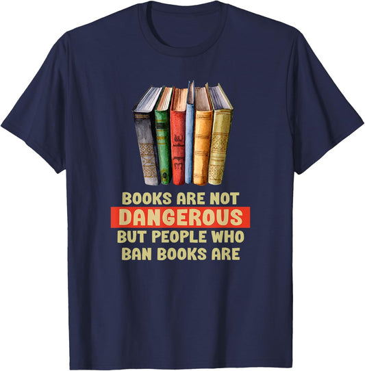 reading is for life, librarian life Anti Book Banning Black Cotton Polyester , -Adults, Small, Short Sleeve T-Shirt - T-Shirt | Navy