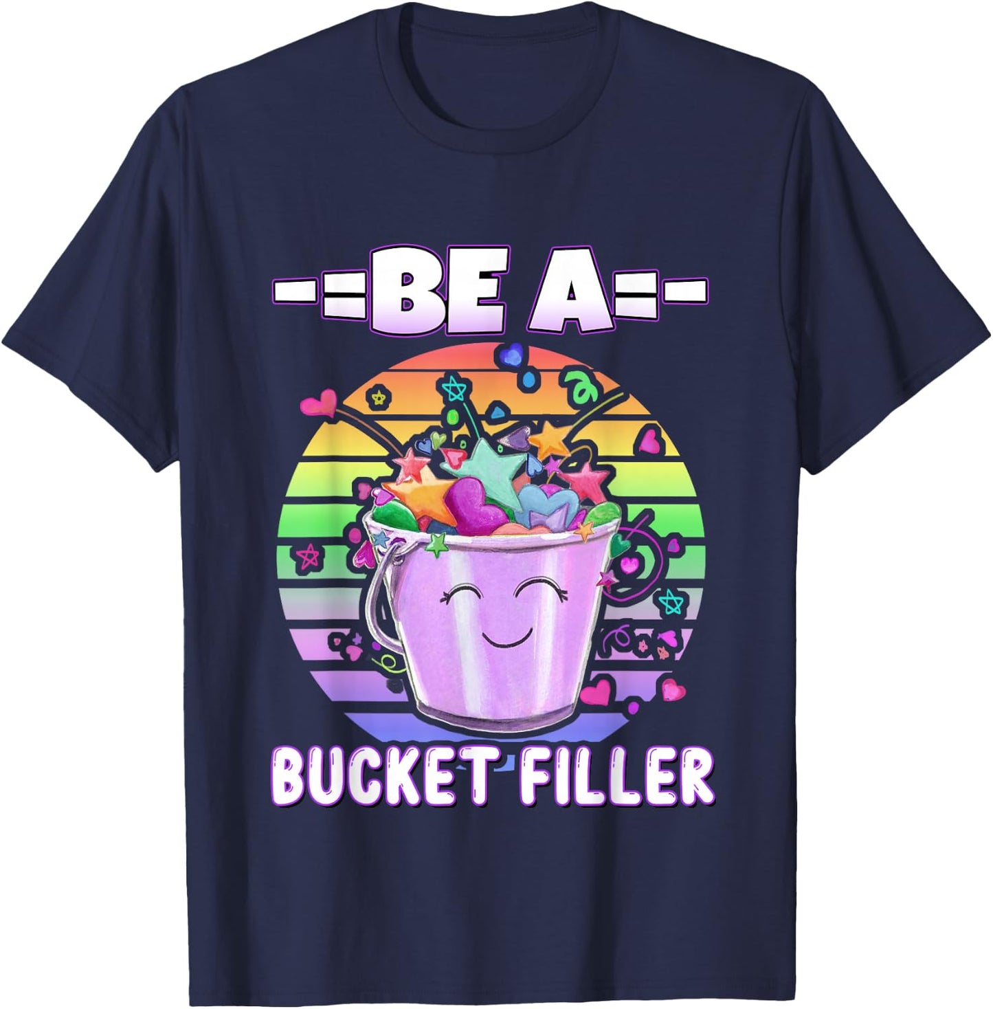 Be a Bucket Filler Colourful Sunset T-Shirt - T-Shirt | Navy