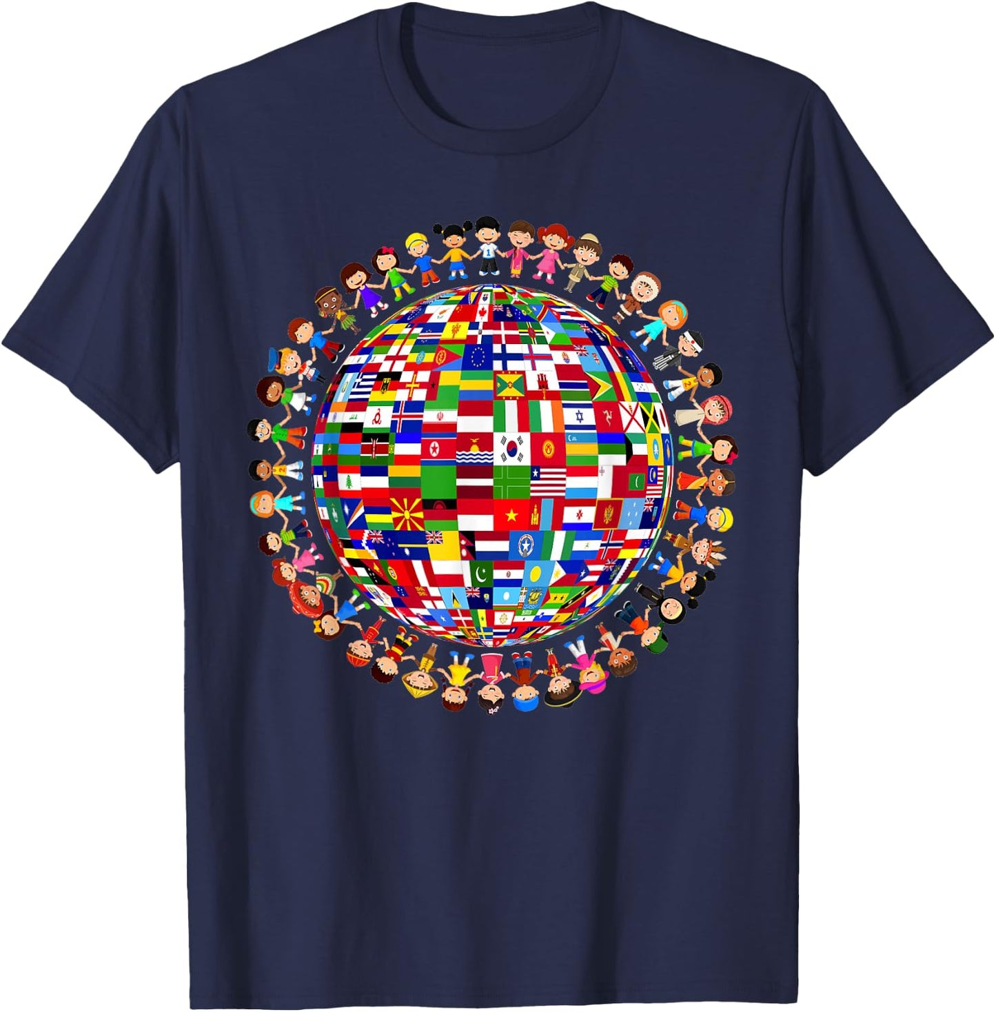 National Flags Circle World Peace International Day Of Peace T-Shirt - T-Shirt | Navy