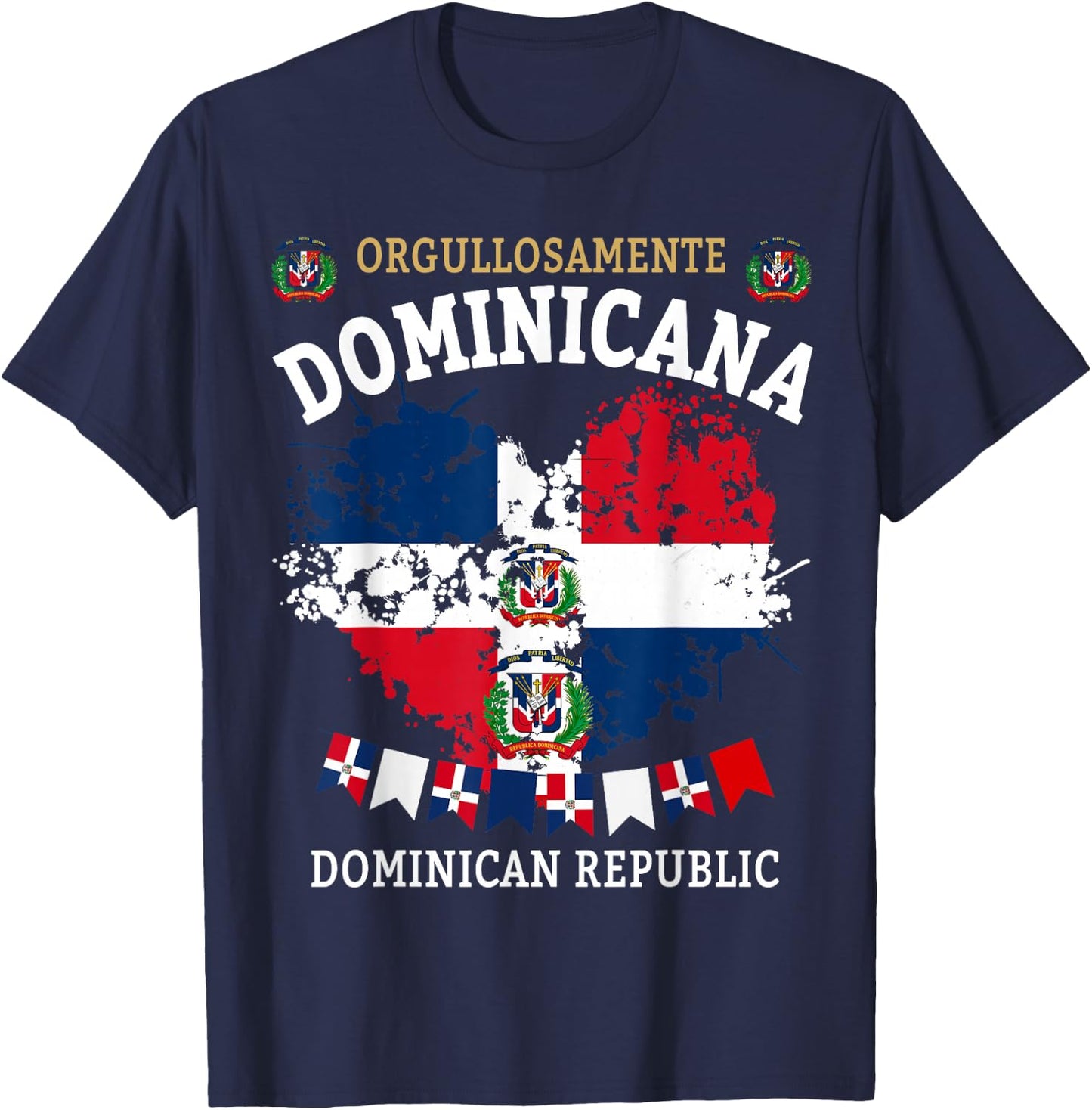 Republica Dominicana & Hispanic Dominican Flag T-Shirt - T-Shirt | Navy