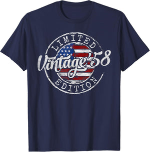 Vintage 1958 67th Birthday Gifts Women 67 Year Old T-Shirt - T-Shirt | Navy