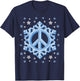 Peace Sign Snowflakes Winter Christmas Retro 70s 80s Hippie T-Shirt - T-Shirt | Navy