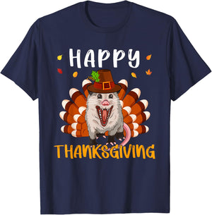 Thanksgiving Possum As Turkey Matching Kid Toddler Family T-Shirt - T-Shirt | Navy