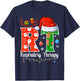 RT Christmas Respiratory Therapy Christmas RT Xmas T-Shirt - T-Shirt | Navy