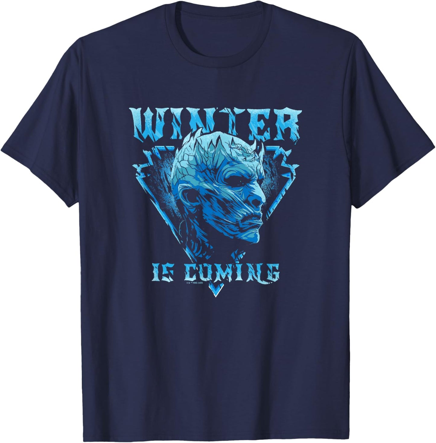 Game Of Thrones Winter Is Coming Night King Side Portrait T-Shirt - T-Shirt | Navy