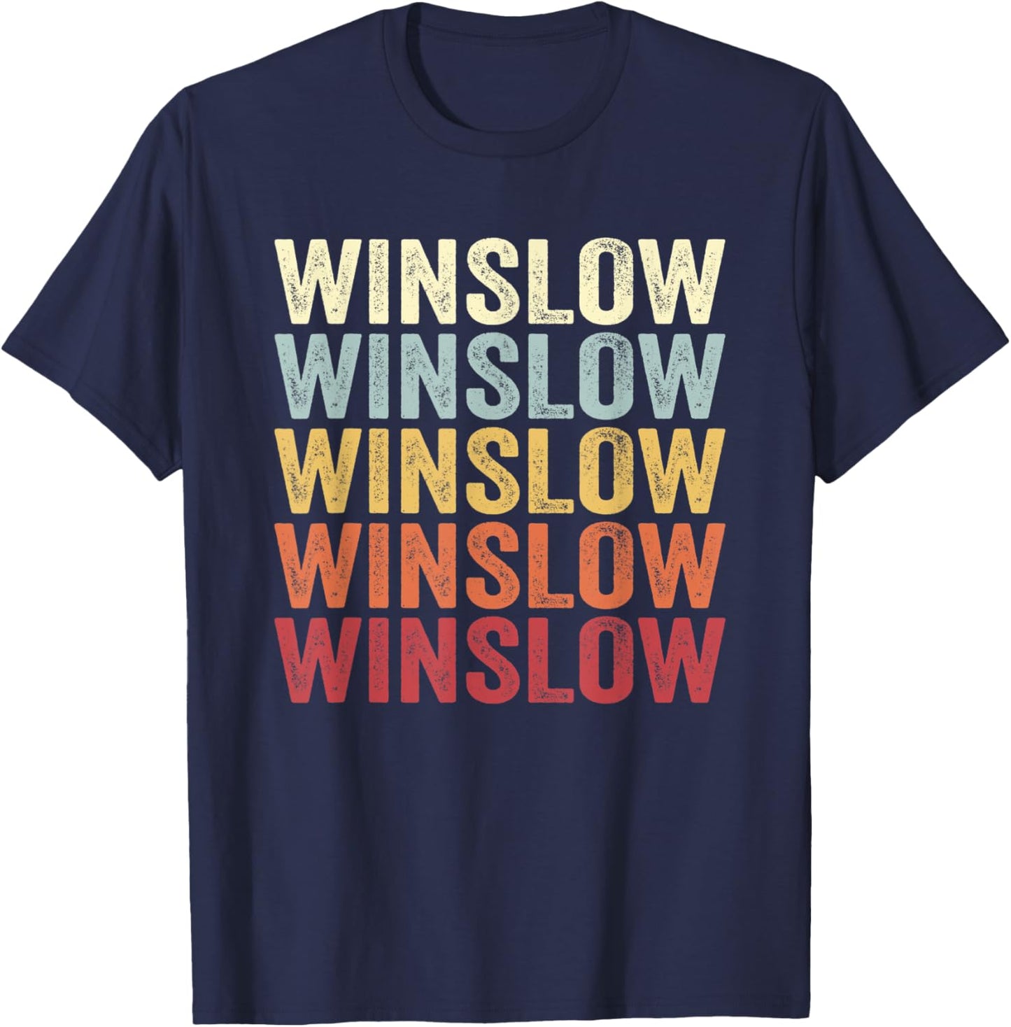 Winslow Arizona Winslow AZ Retro Vintage Text T-Shirt - T-Shirt | Navy