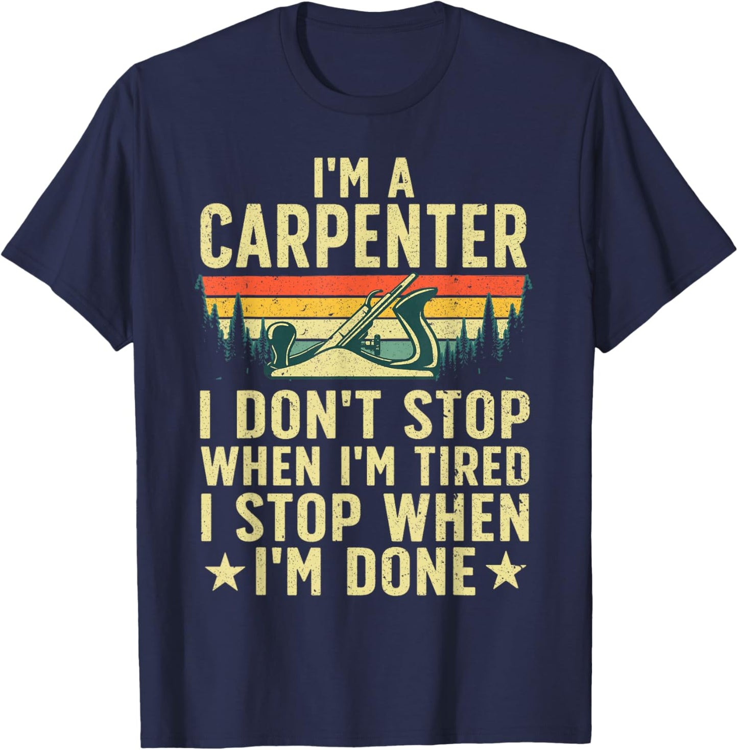 Cool Carpenter Dad Woodworker Carpentry Woodworking T-Shirt - T-Shirt | Navy