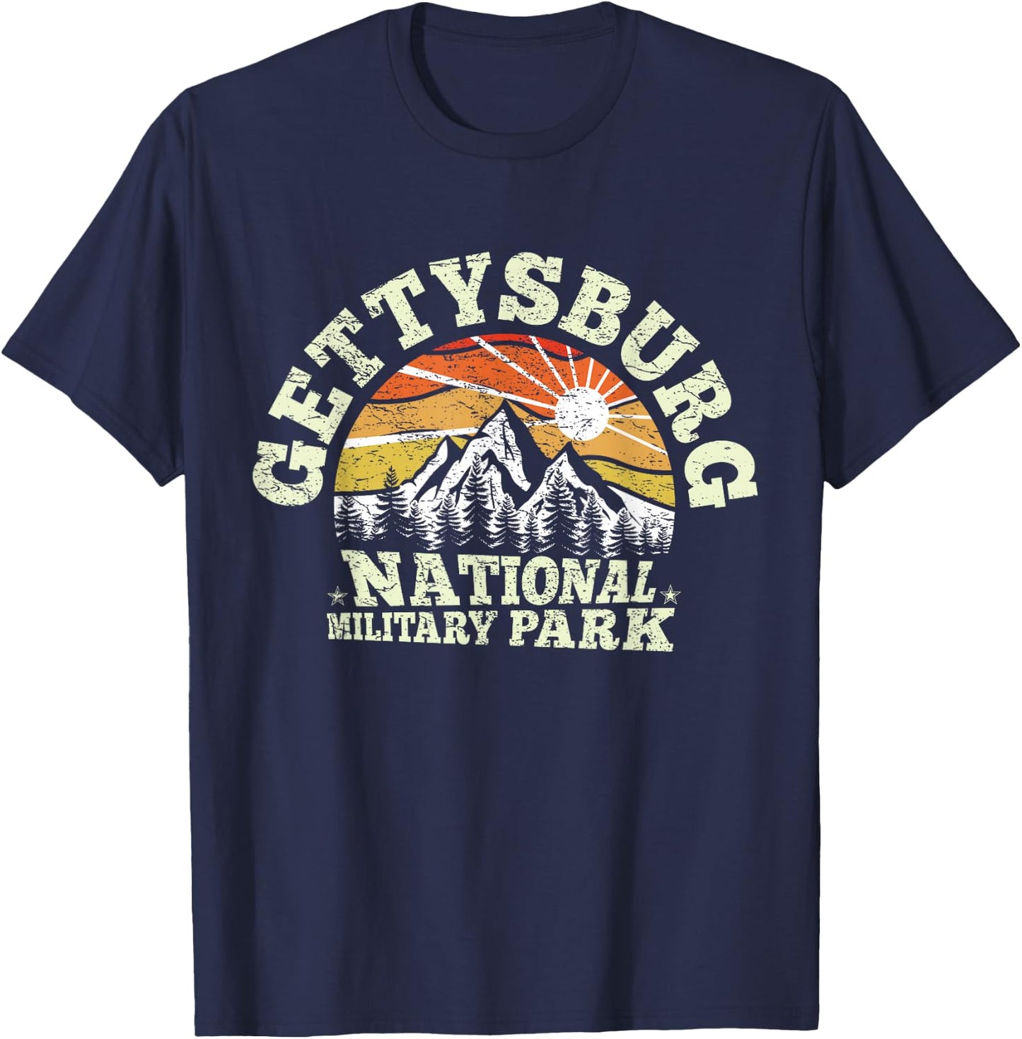 Retro US Baltimore 1895 Gettysburg National Military Park T-Shirt - T-Shirt | Navy