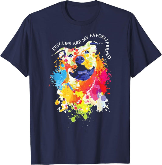 Rescues Are My Favorite Breed T-Shirt - T-Shirt | Navy