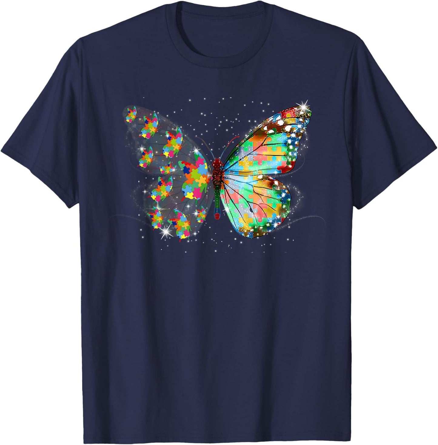 Autism Awareness Kindness Butterfly Peace Lover Men Women T-Shirt - T-Shirt | Navy