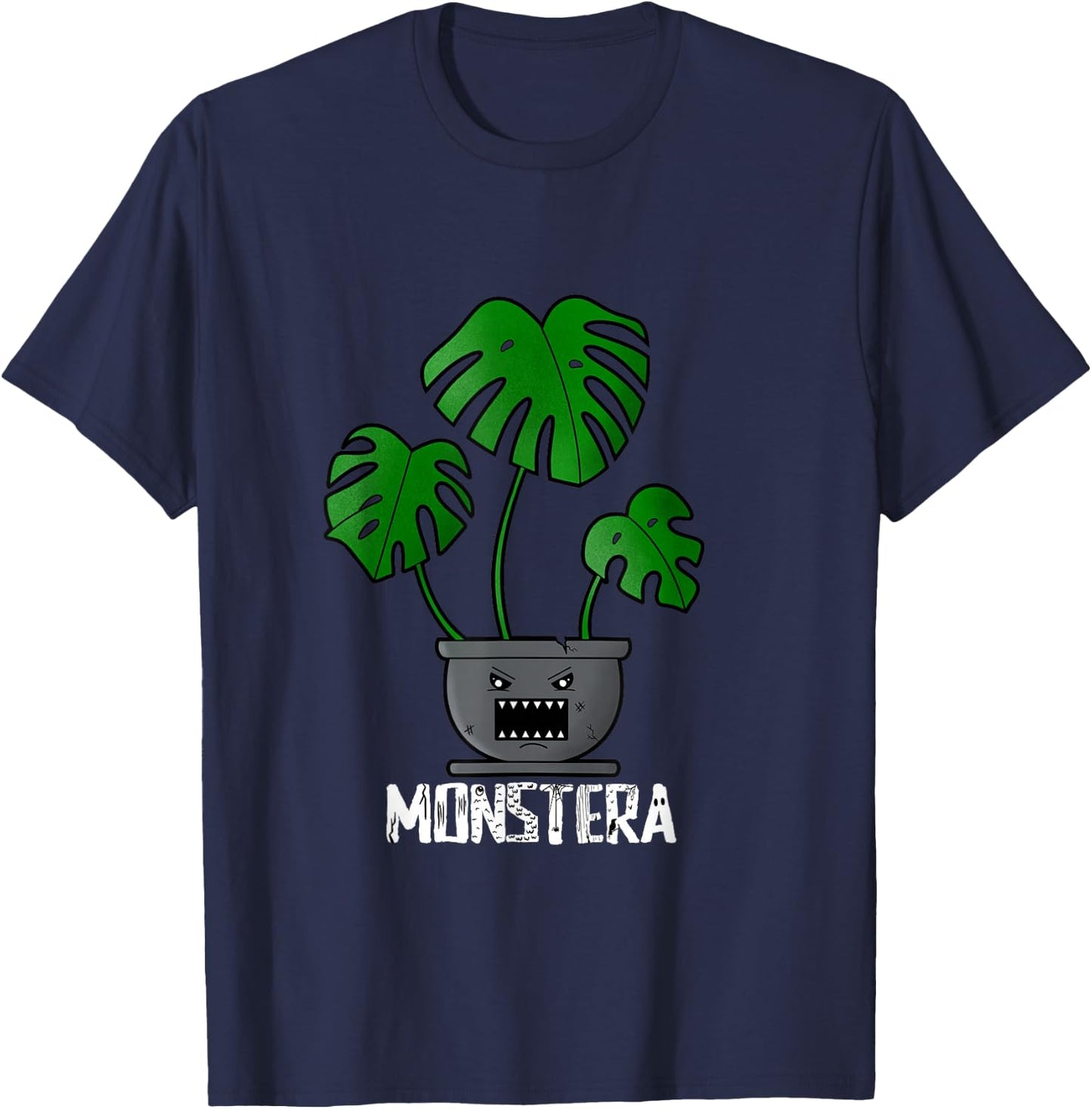 Monstera Deliciosa Plant Lover Funny Monster Dad Joke T-Shirt - T-Shirt | Navy