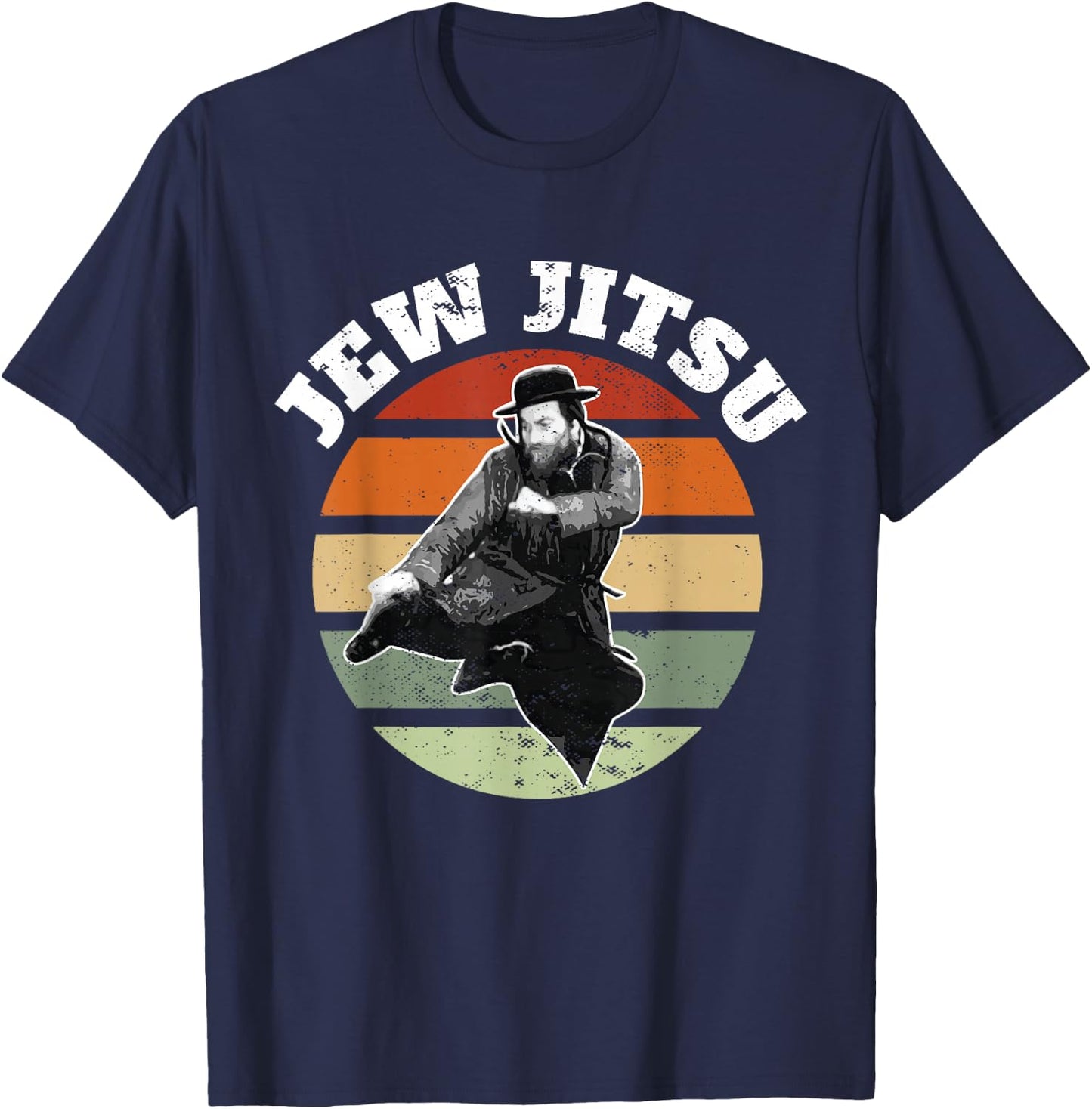 Jew Jitsu Funny Jewish Rabbi Martial Arts BJJ Jiu Jitsu T-Shirt - T-Shirt | Navy