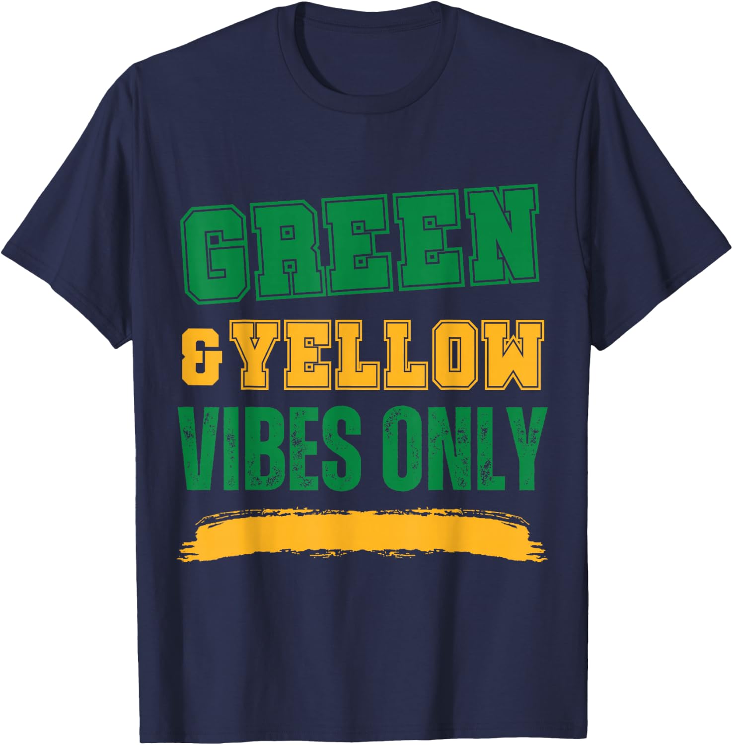 Green and Yellow Game Day T-Shirt - T-Shirt | Navy
