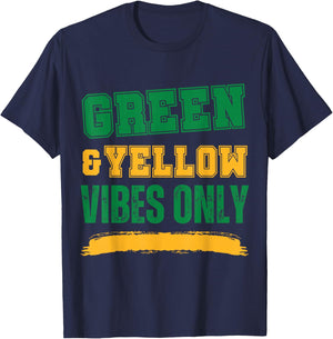 Green and Yellow Game Day T-Shirt - T-Shirt | Navy