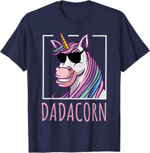 Fathers Day Gift Unicorn Dad Shirt Funny Dadacorn Men T-Shirt - T-Shirt | Navy