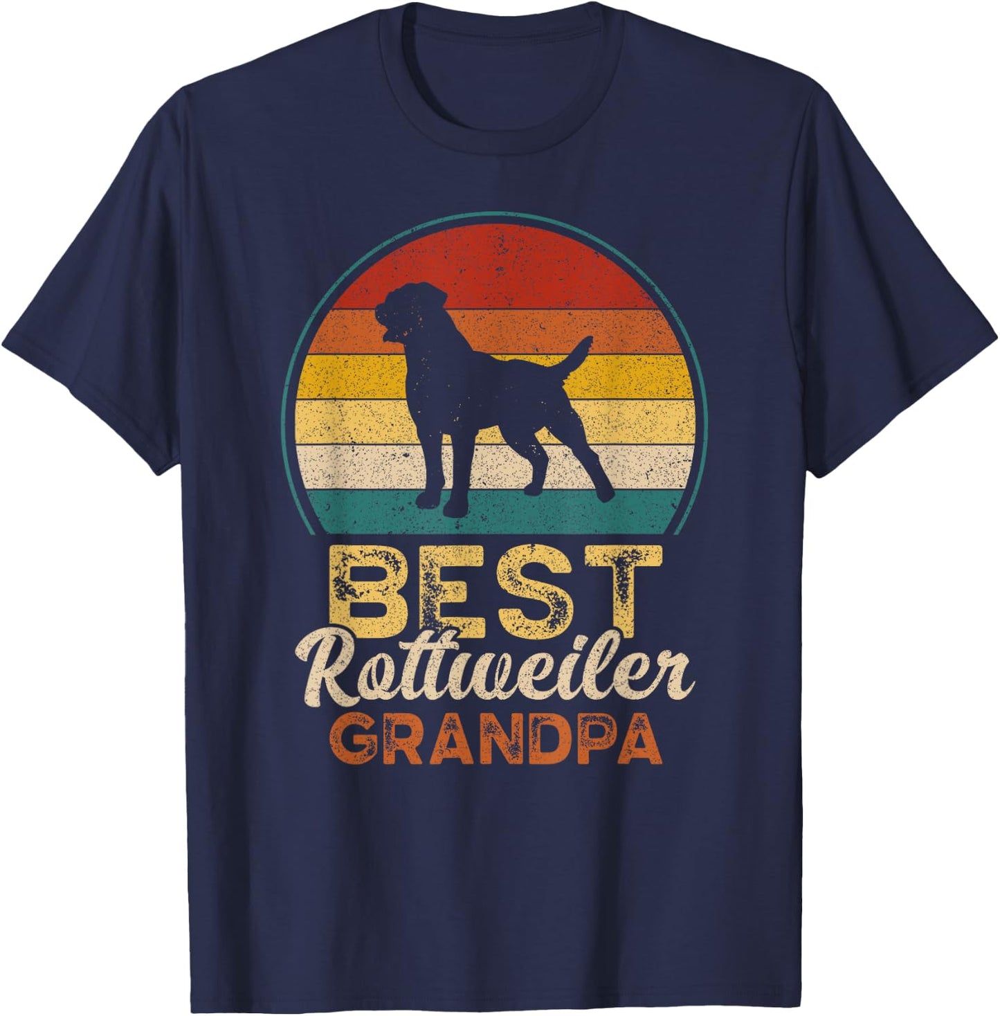 Best Rottweiler Grandpa, Father's Day, Grandfather T-Shirt - T-Shirt | Navy