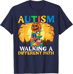 Autism Halloween Puzzle Trick Or Treat Autism Awareness T-Shirt - T-Shirt | Navy
