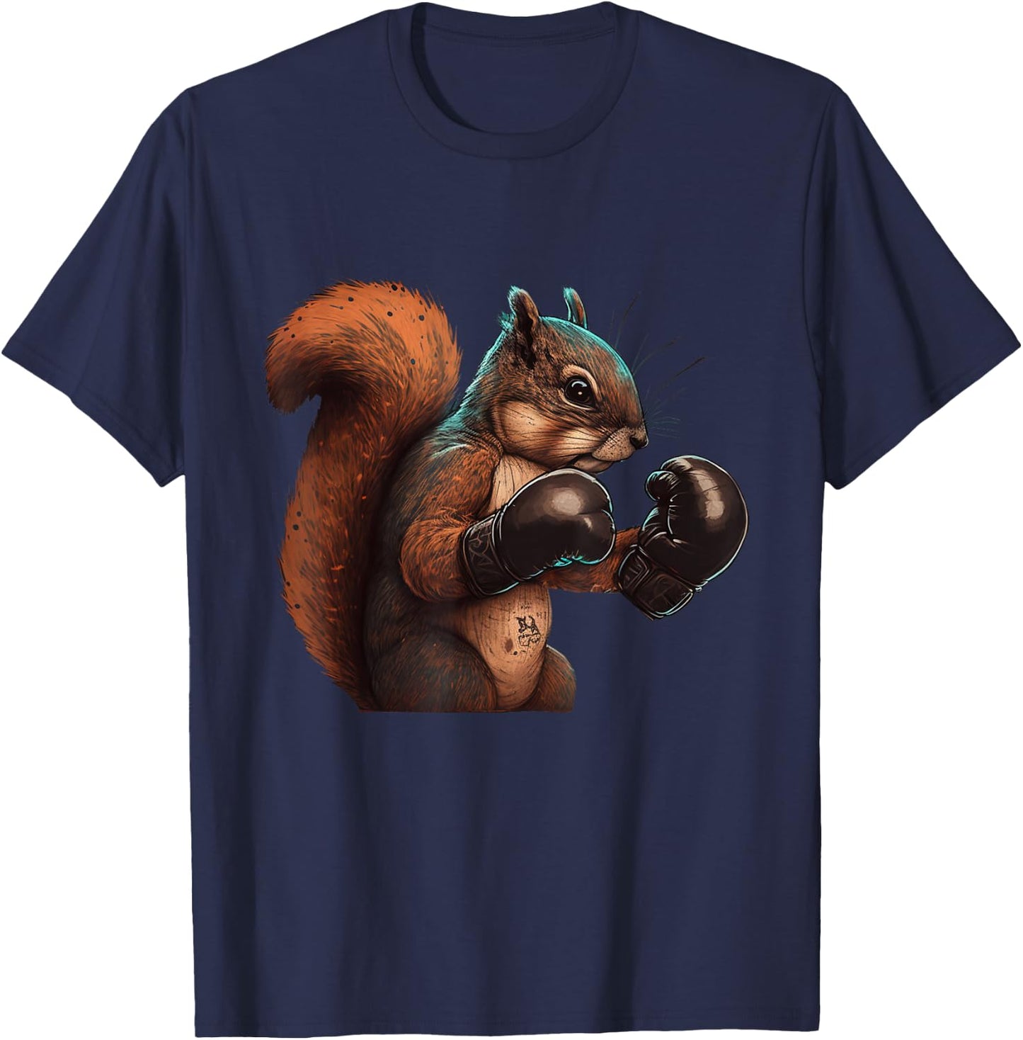 Boxing Squirrel Boxer Boxing Gloves Kickboxing MMA Kickboxer T-Shirt - T-Shirt | Navy