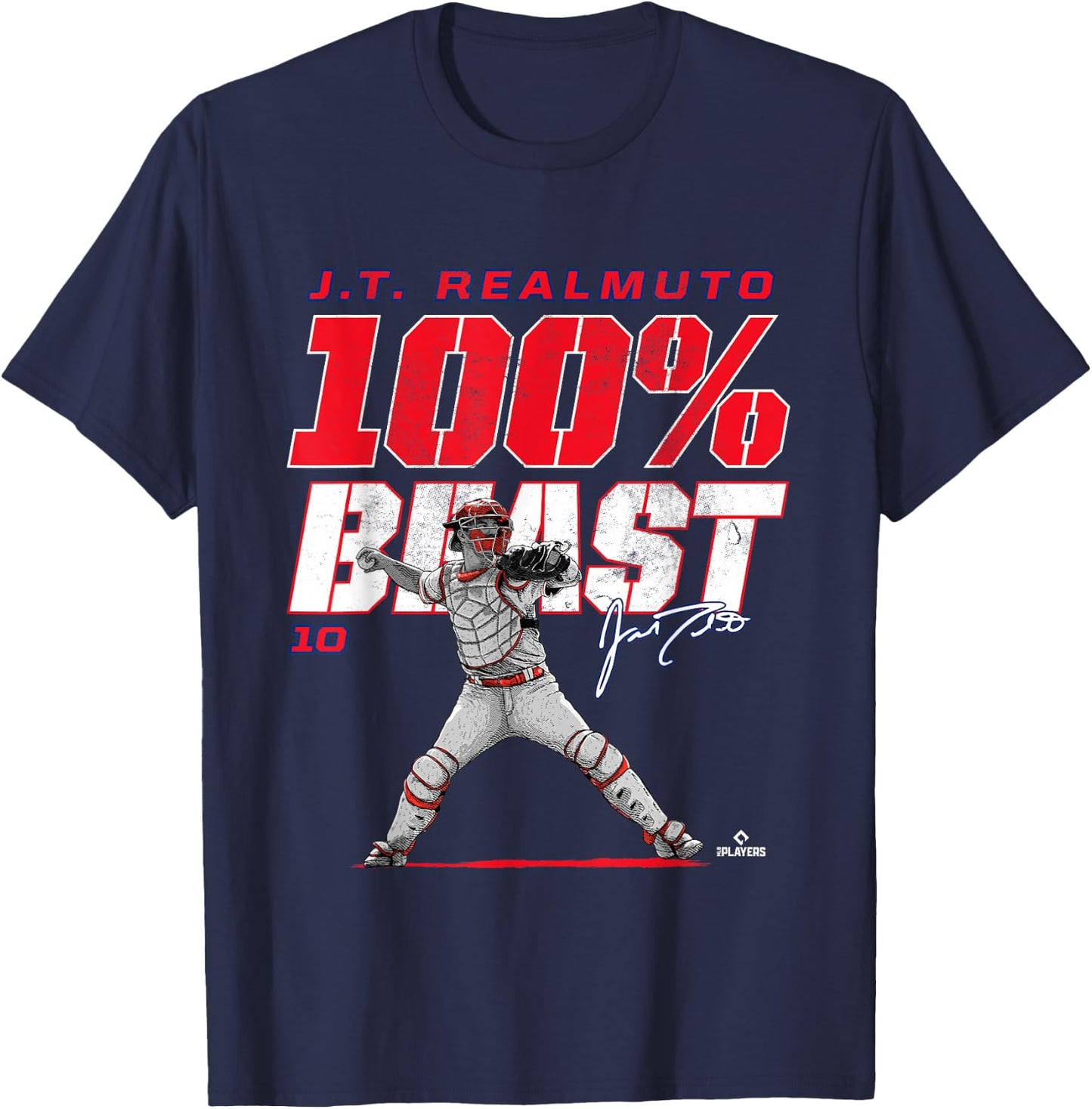 100% Beast JT Realmuto Philadelphia MLBPA T-Shirt - T-Shirt | Navy