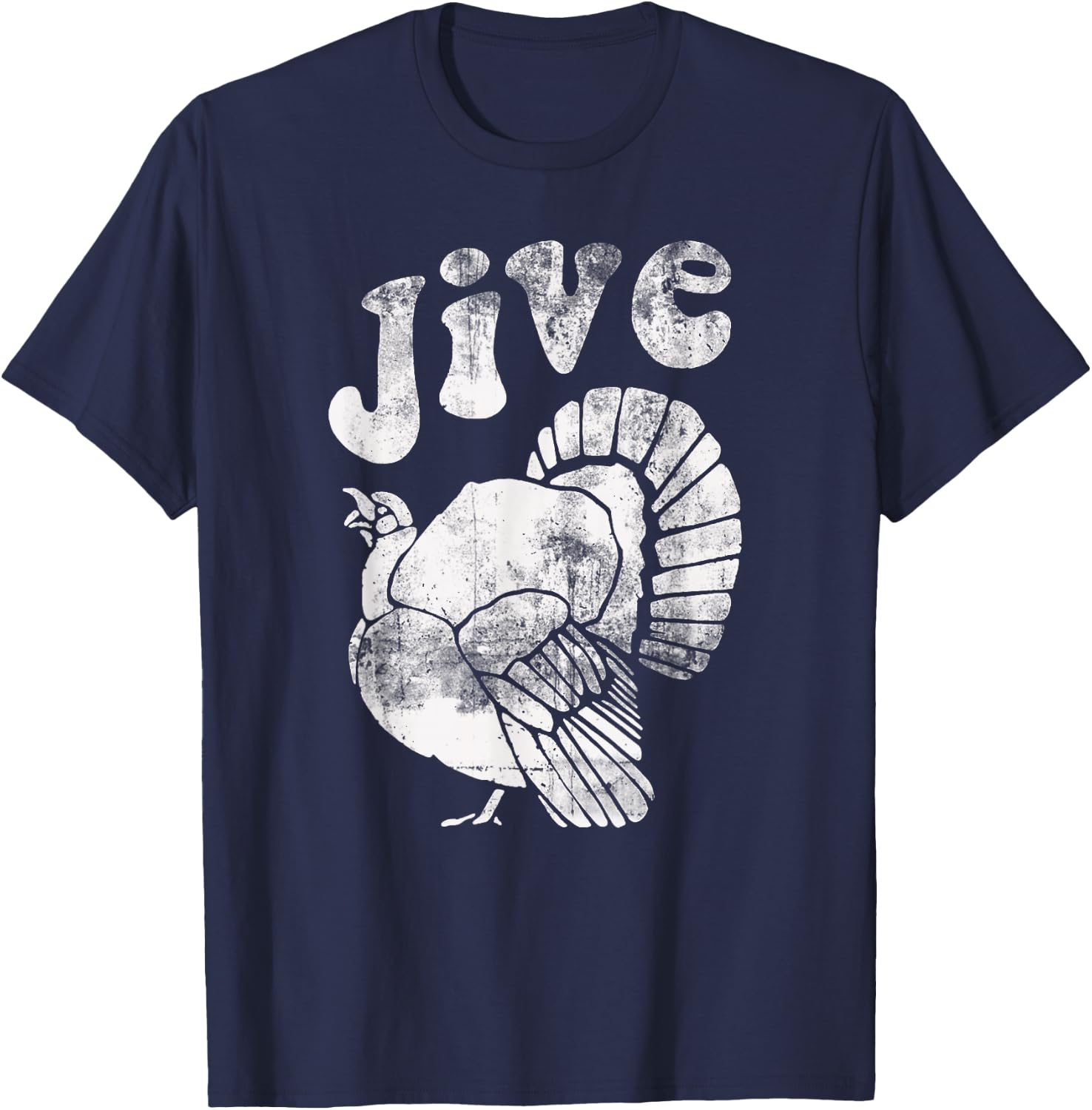 Funny Jive Thanksgiving Turkey Day Retro Holiday T-Shirt - T-Shirt | Navy