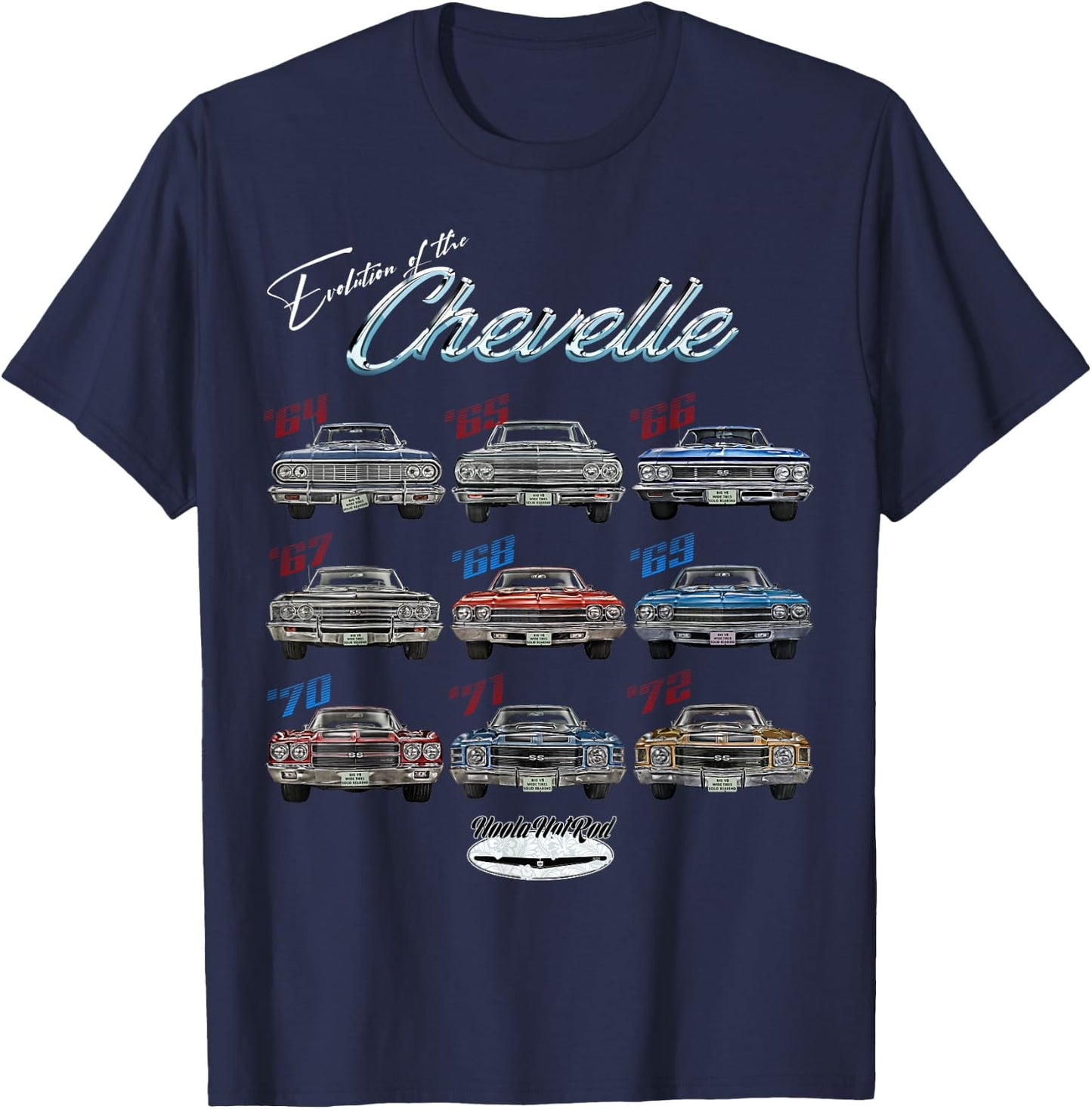 Evolution of the Chevelle SS Hotrod Muscle Car SS454 SS427 T-Shirt - T-Shirt | Navy