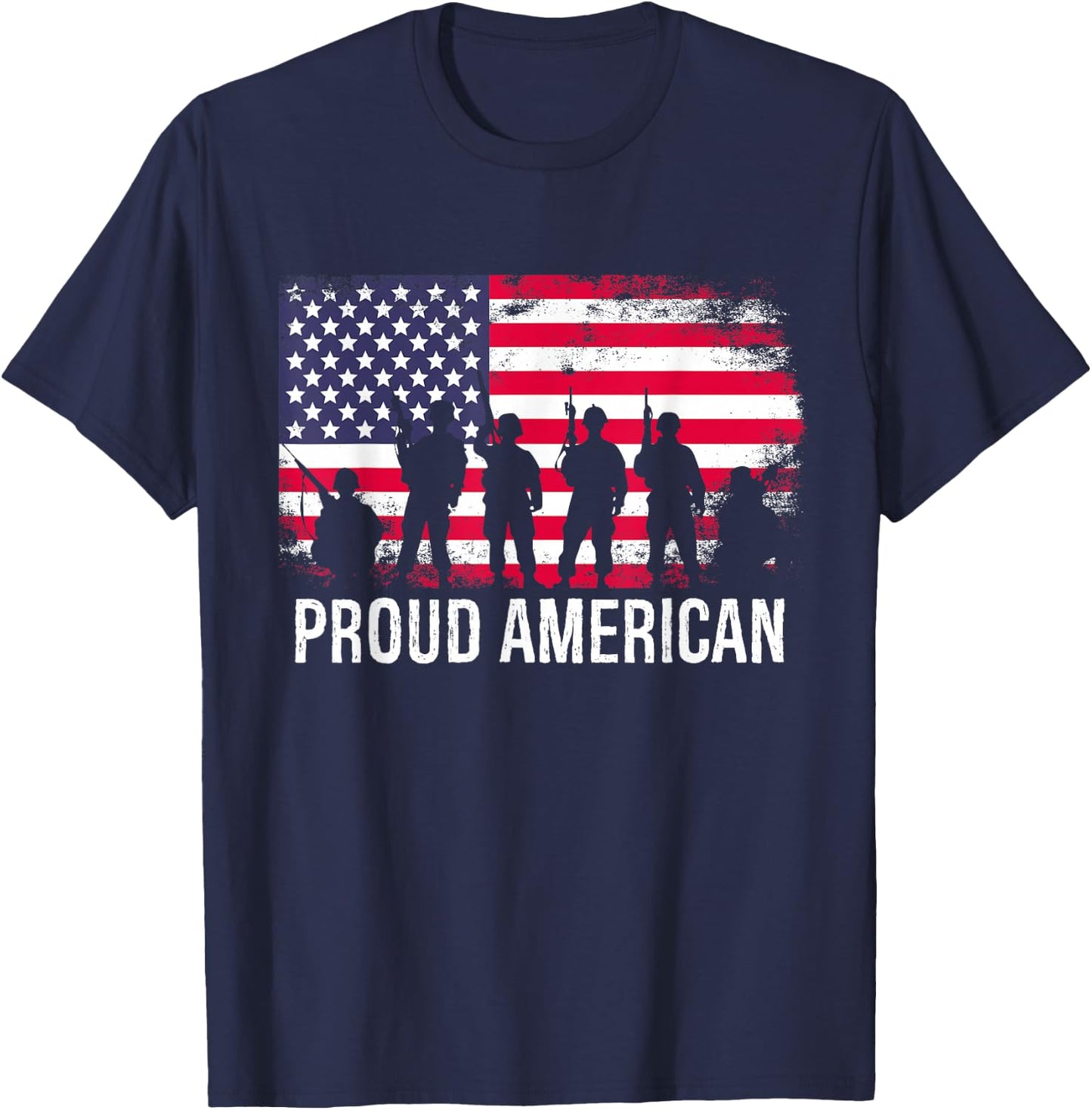 I am a proud American and Patriot T-Shirt - T-Shirt | Navy