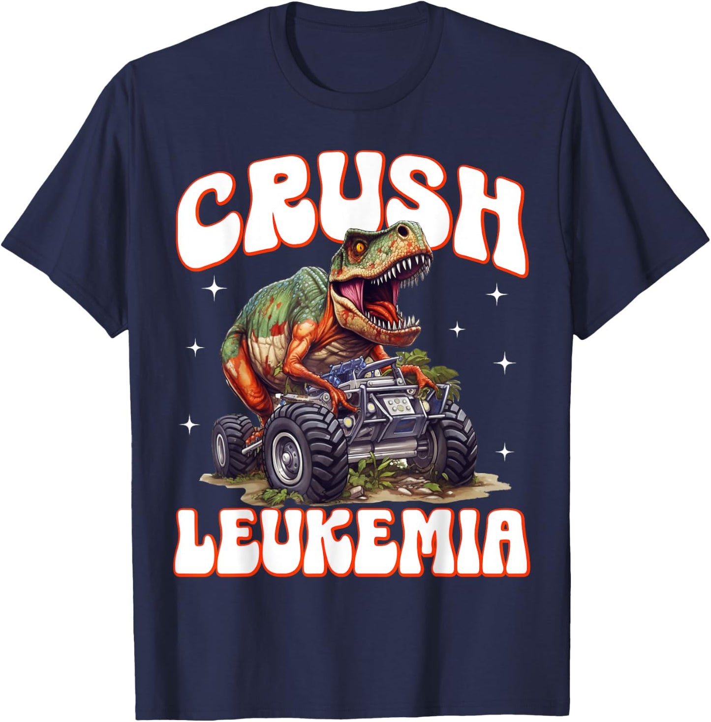 Crush Leukemia Awareness Cure Blood Cancer Fighter Kids T-Shirt - T-Shirt | Navy