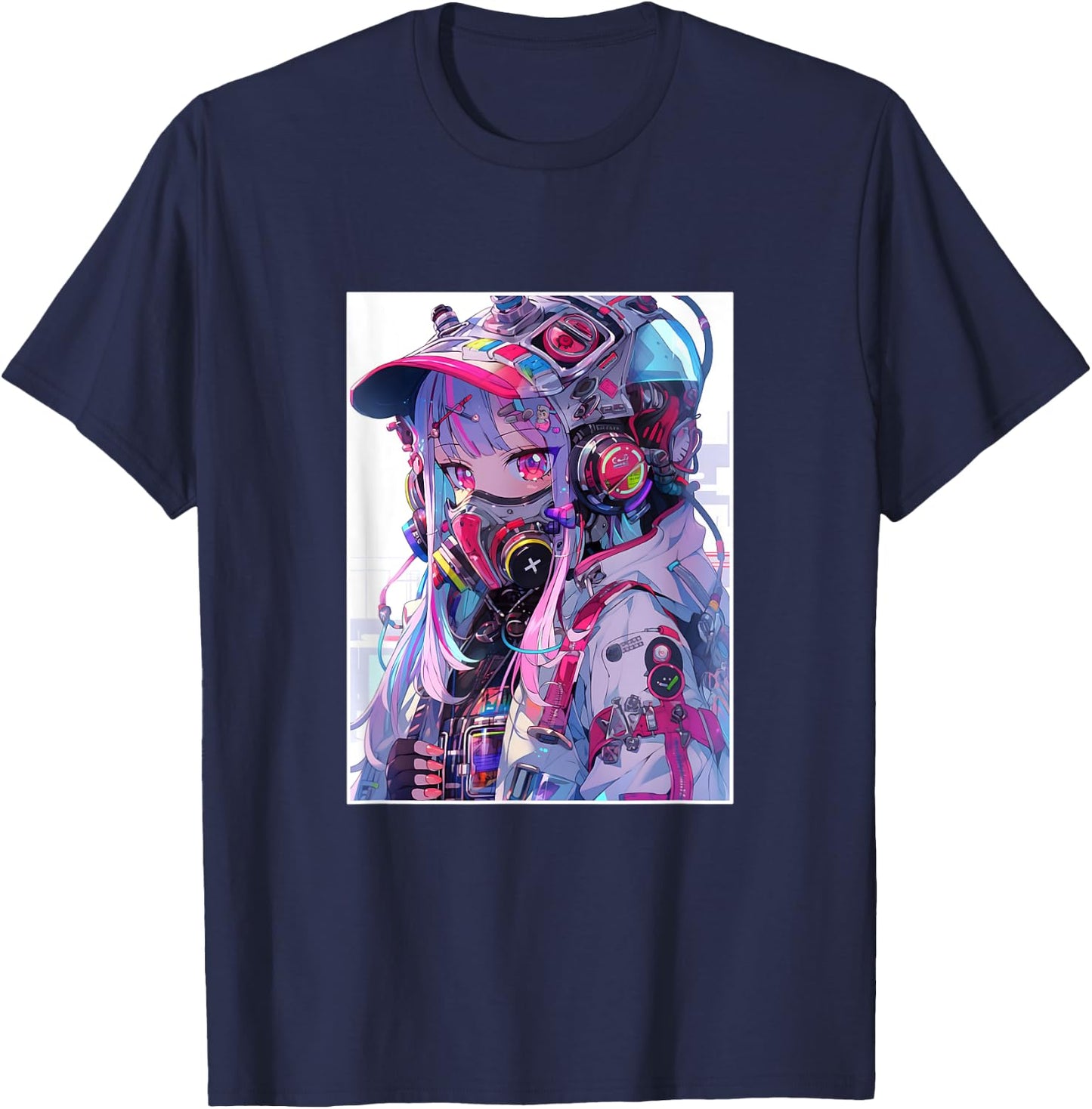 Anime Girl Anime Otaku Japanese Aesthetic T-Shirt - T-Shirt | Navy