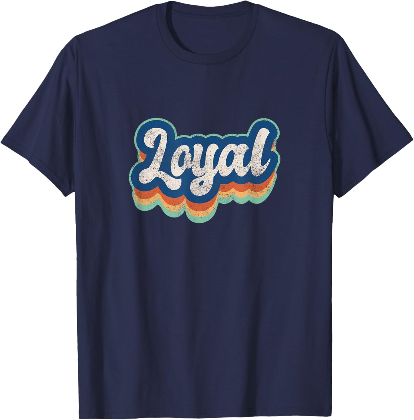Loyal First Name Boy Vintage Style 70s 80s Personalized T-Shirt - T-Shirt | Navy