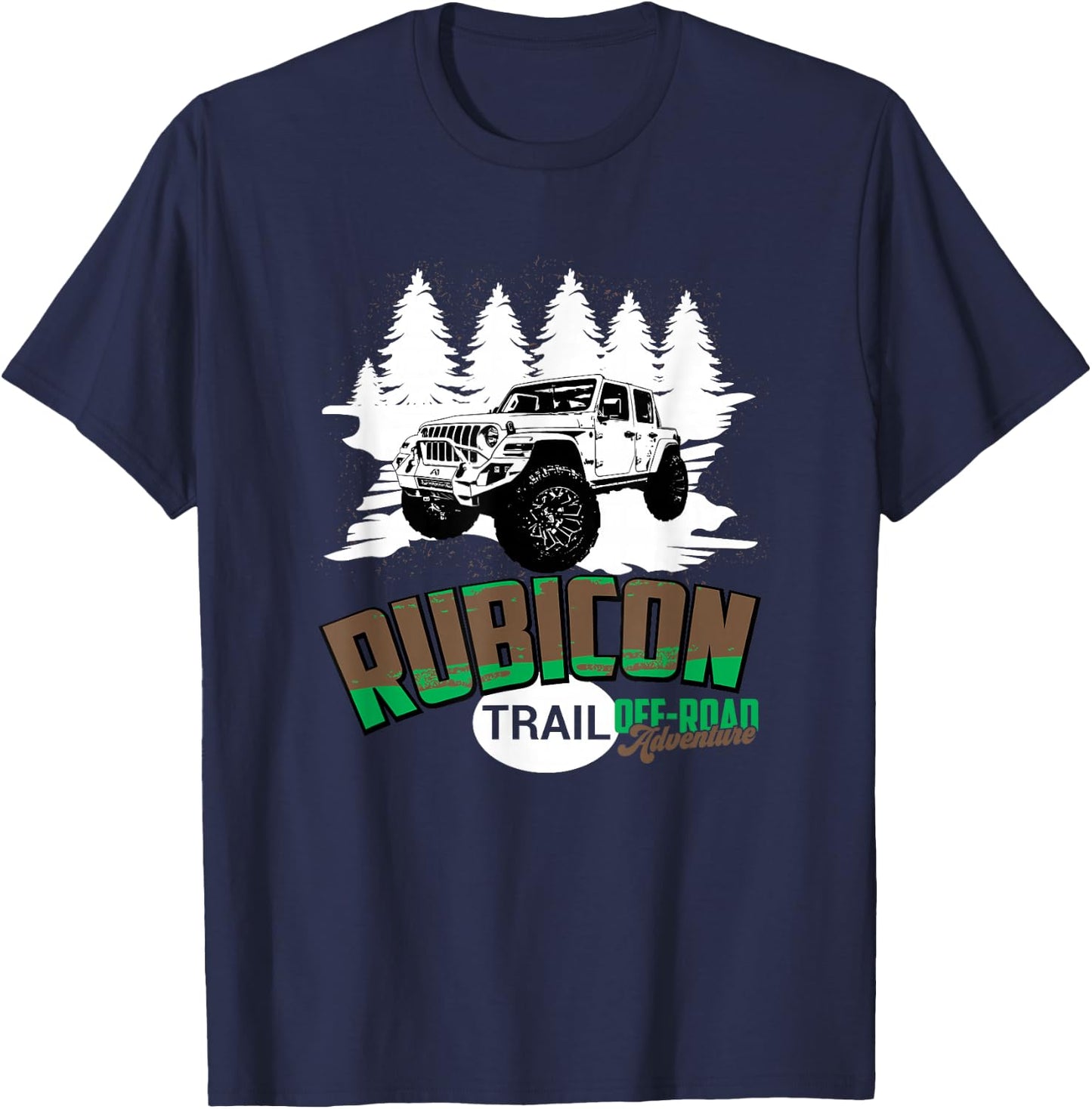 Rubicon Trail- 4x4 Off-road SUV California Outdoor Trail T-Shirt - T-Shirt | Navy