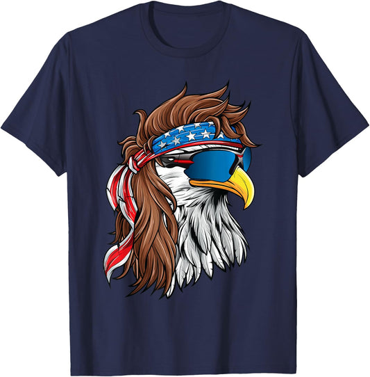 Patriotic Eagle Shirt 4th of July USA American Flag T-Shirt - T-Shirt | Navy