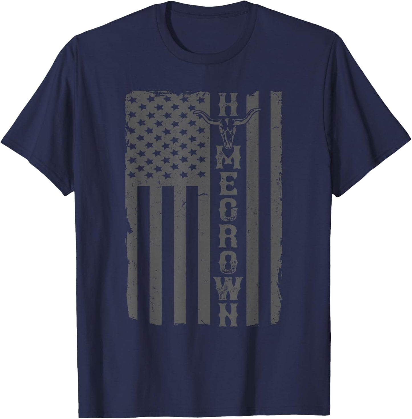 The Homegrown Stripe: Cowboy Edition American Flag T-Shirt - T-Shirt | Navy