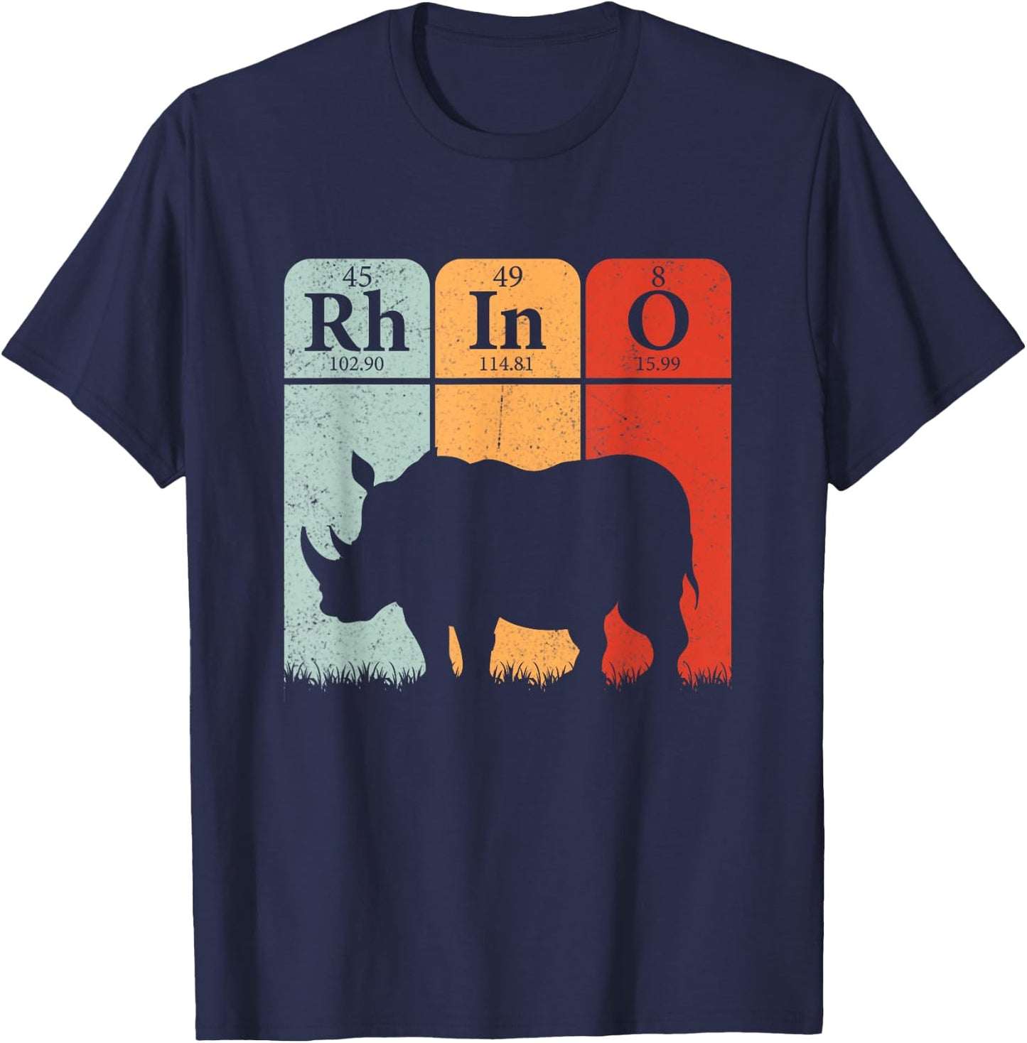 Hippo Chemistry Periodic Table Elements Rhinoceros Lover T-Shirt - T-Shirt | Navy