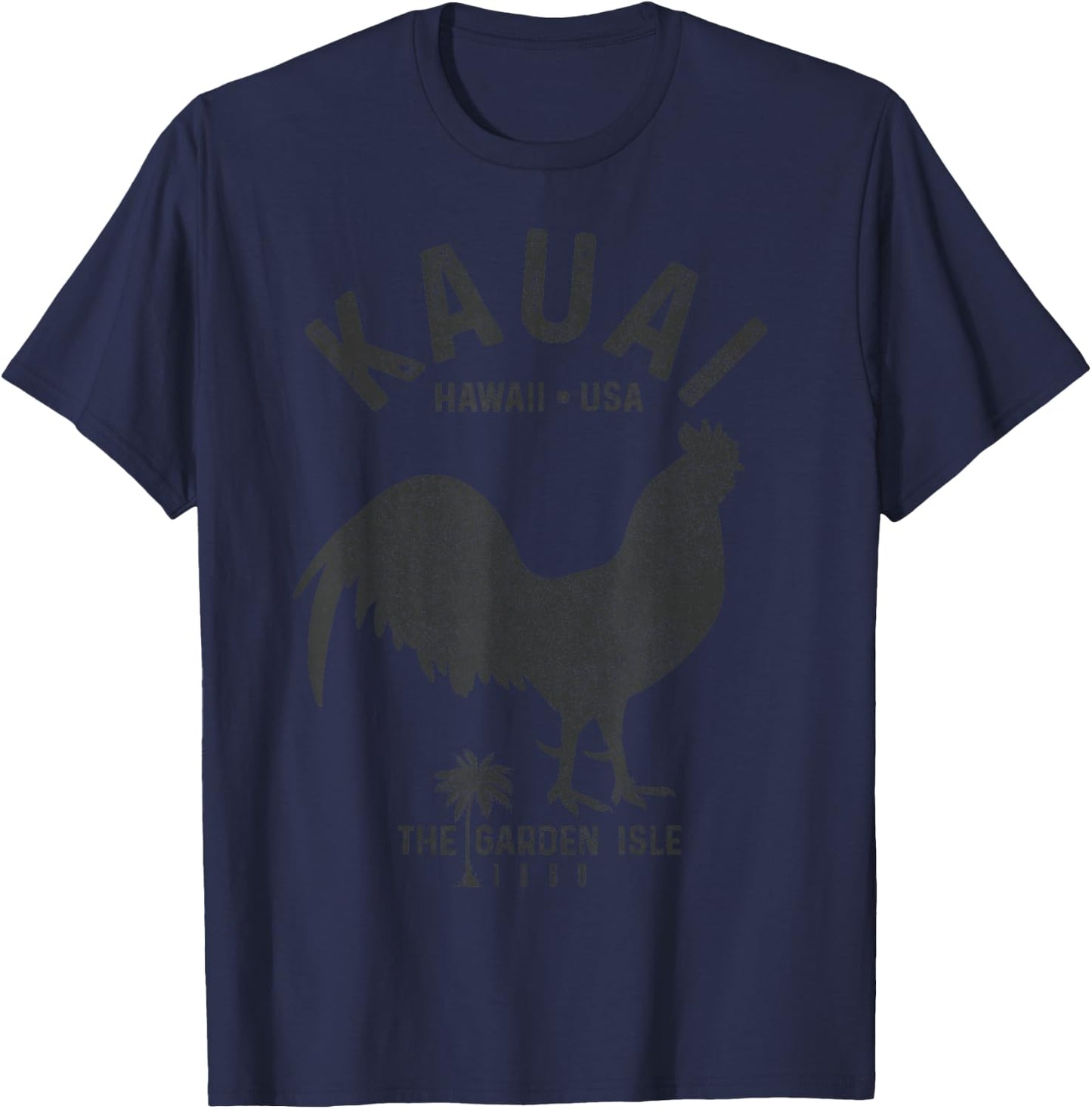 Kauai 1959 The Garden Isle Chicken Hawaii Vintage Hawaiian T-Shirt - T-Shirt | Navy